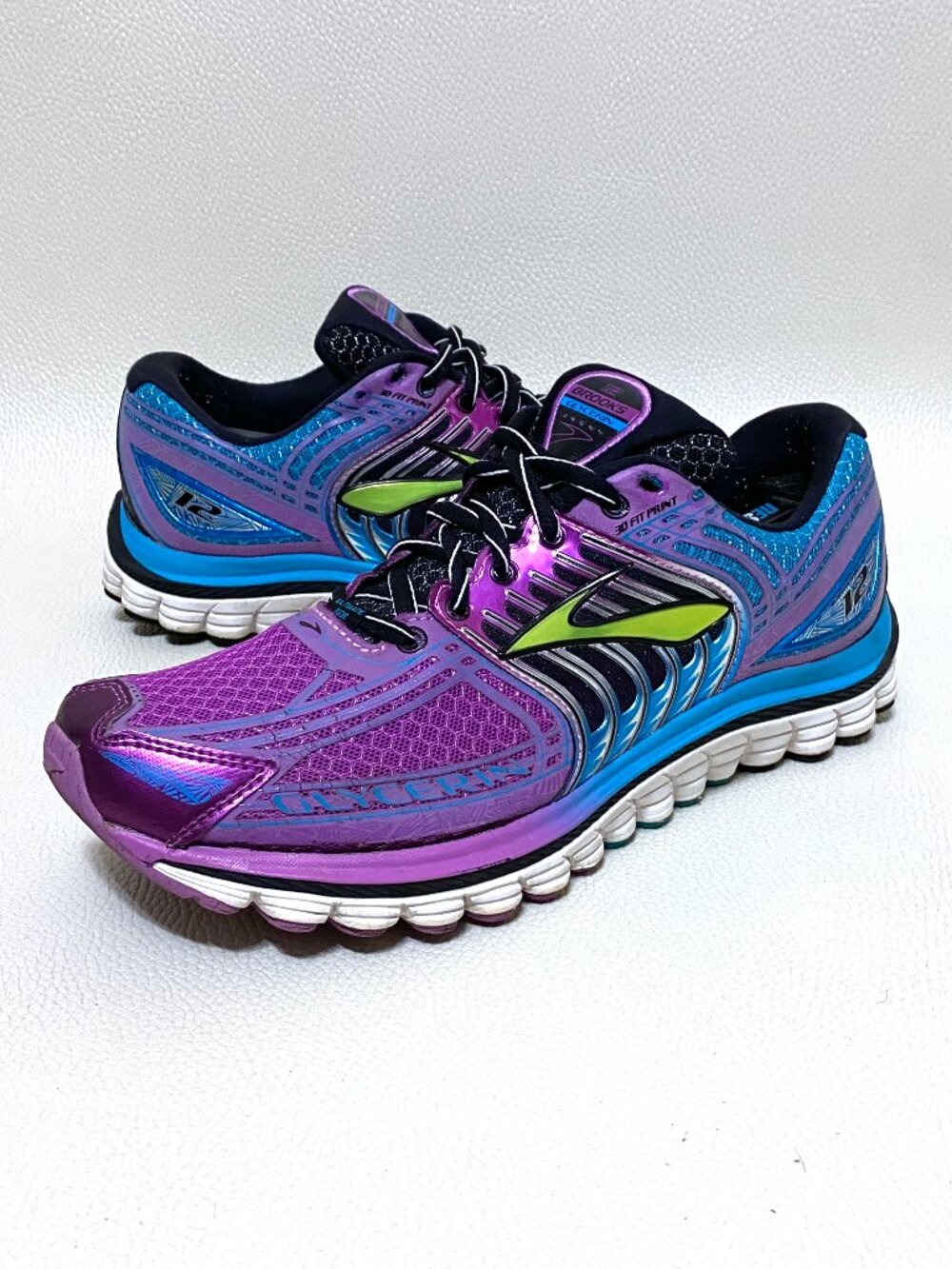 Womens Brooks Glycerin 12 Size 9 Purple & Blue Running Shoes